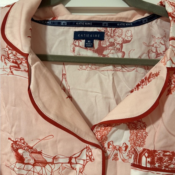 Katie Kime Pink Christmas Toile Pajama Set - Picture 3 of 12